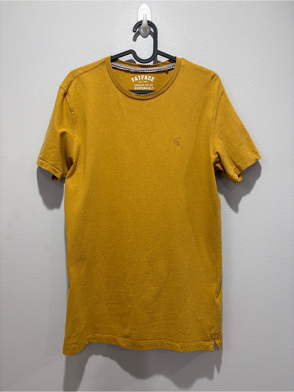 FatFace Mustard Cotton Short Sleeve Crew Tee Size S
